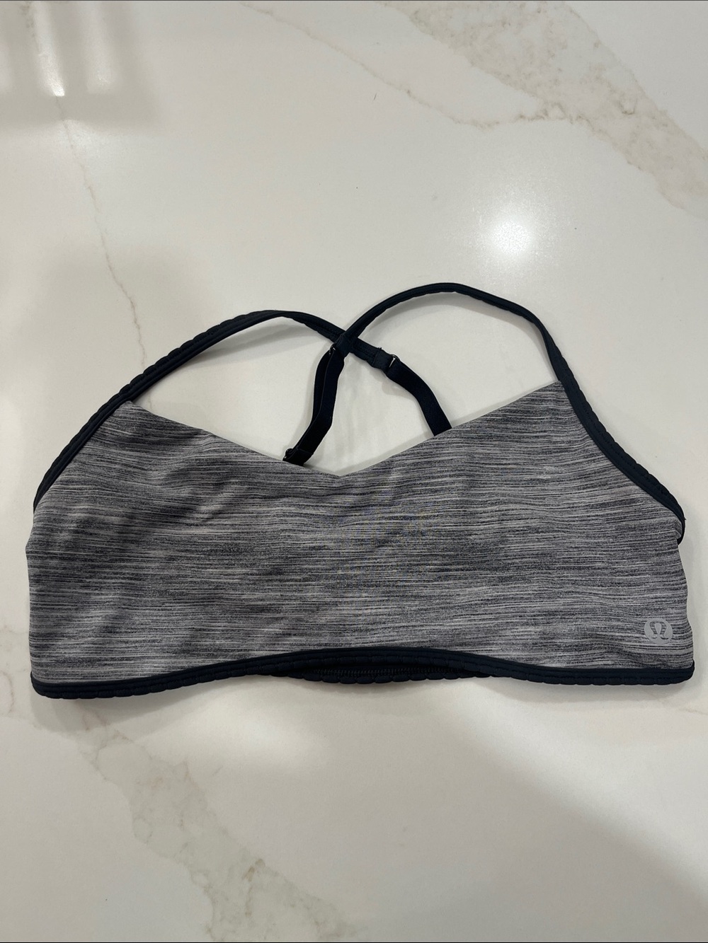 lululemon athletica Heathered Gray Strappy Sports Bra